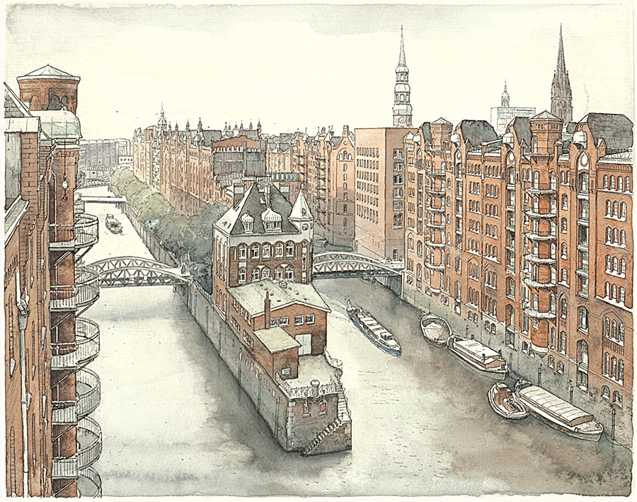 Hamburg - Speicherstadt Luftansicht