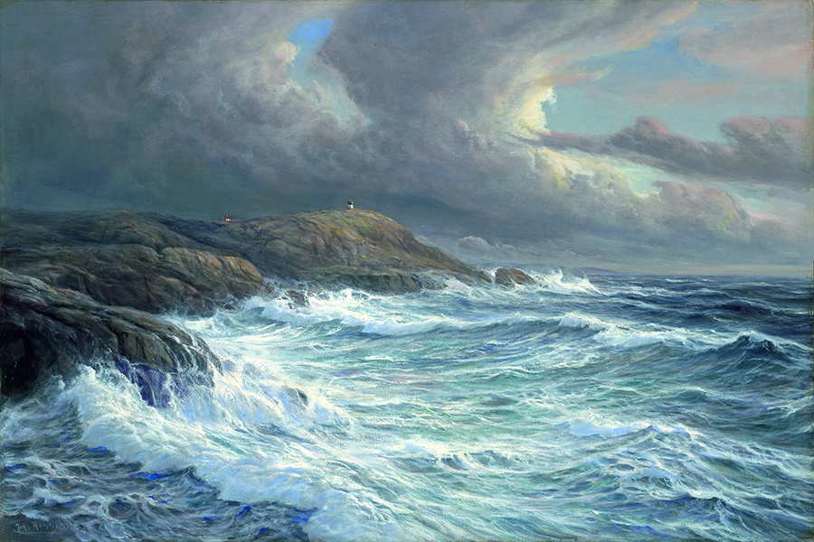 Norwegische Küste bei Sturm