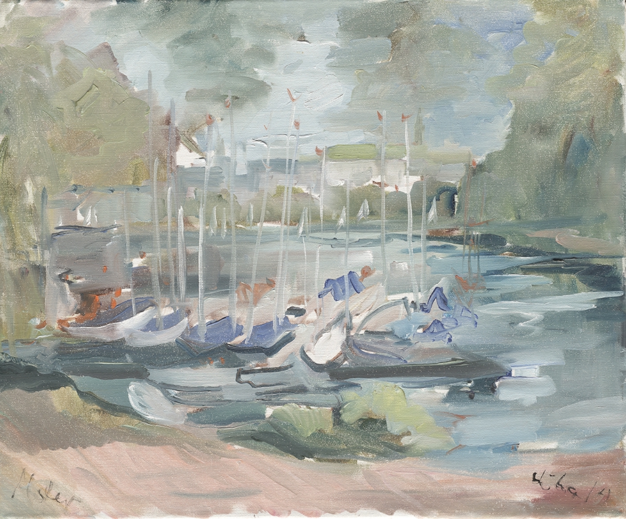 Segelboote an der Alster