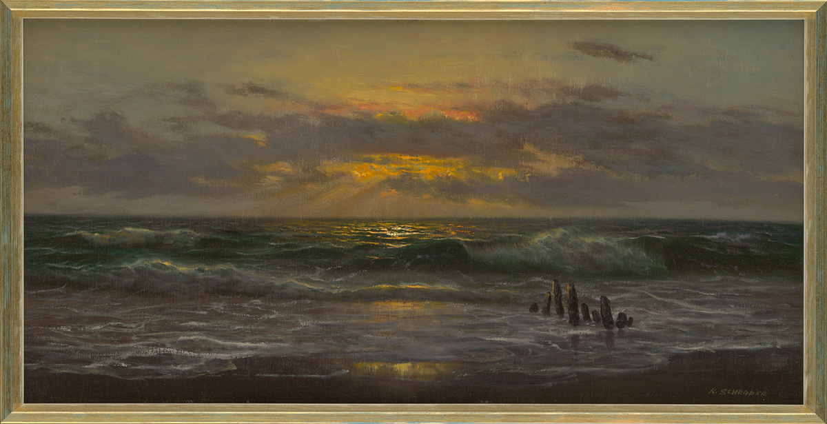Sonnenuntergang mit Buhnen