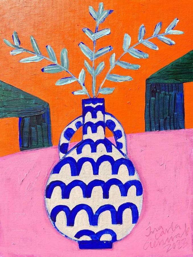Palm leave vase