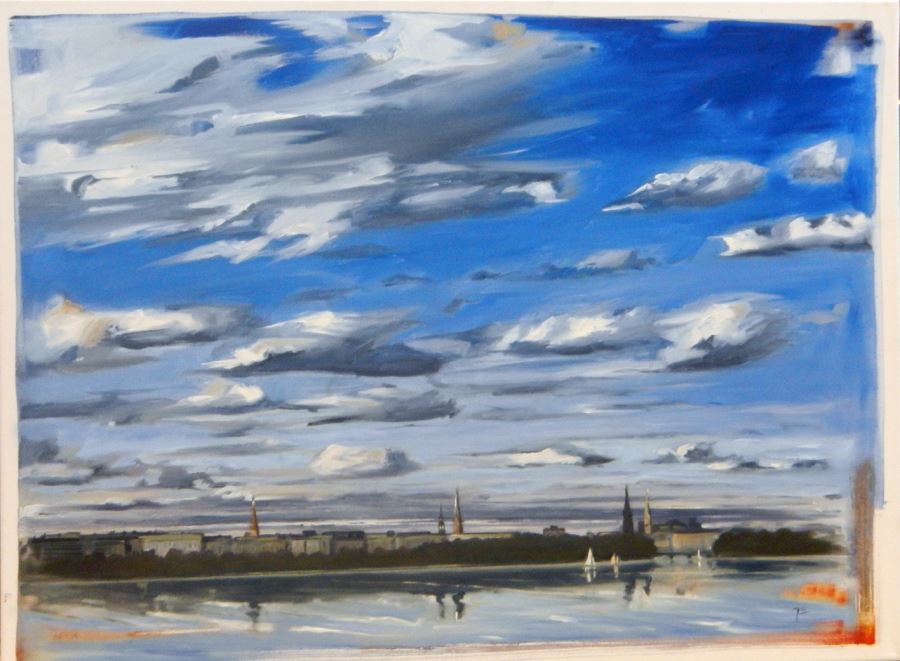 Hohe Wolken über der Alster