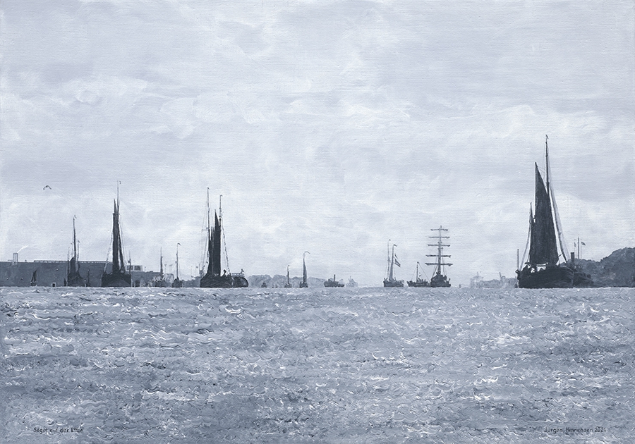 Segler auf der Elbe
