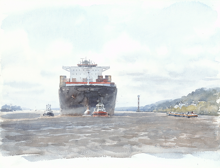Hamburg - Blankenese Frachter/Schlepper