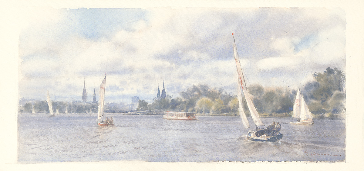 Segelwetter auf der Außenalster -VERKAUFT-