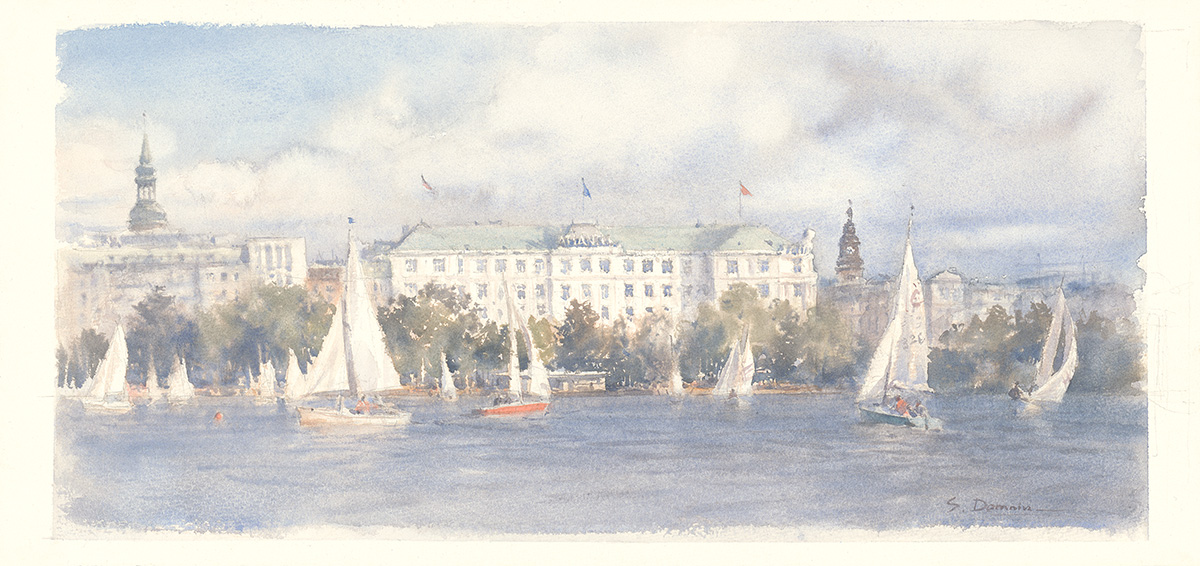 Alsterblick auf das Hotel Atlantic und St. Georg