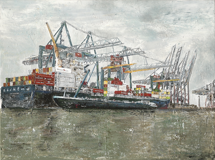Containerschiff am Terminal