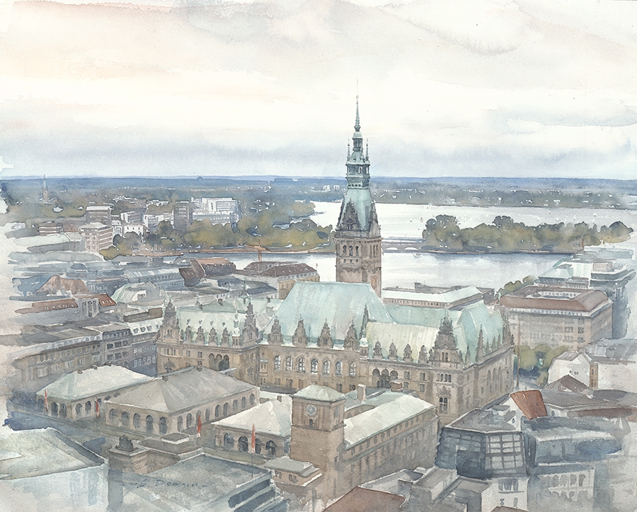 Hamburg - Rathaus/Alster