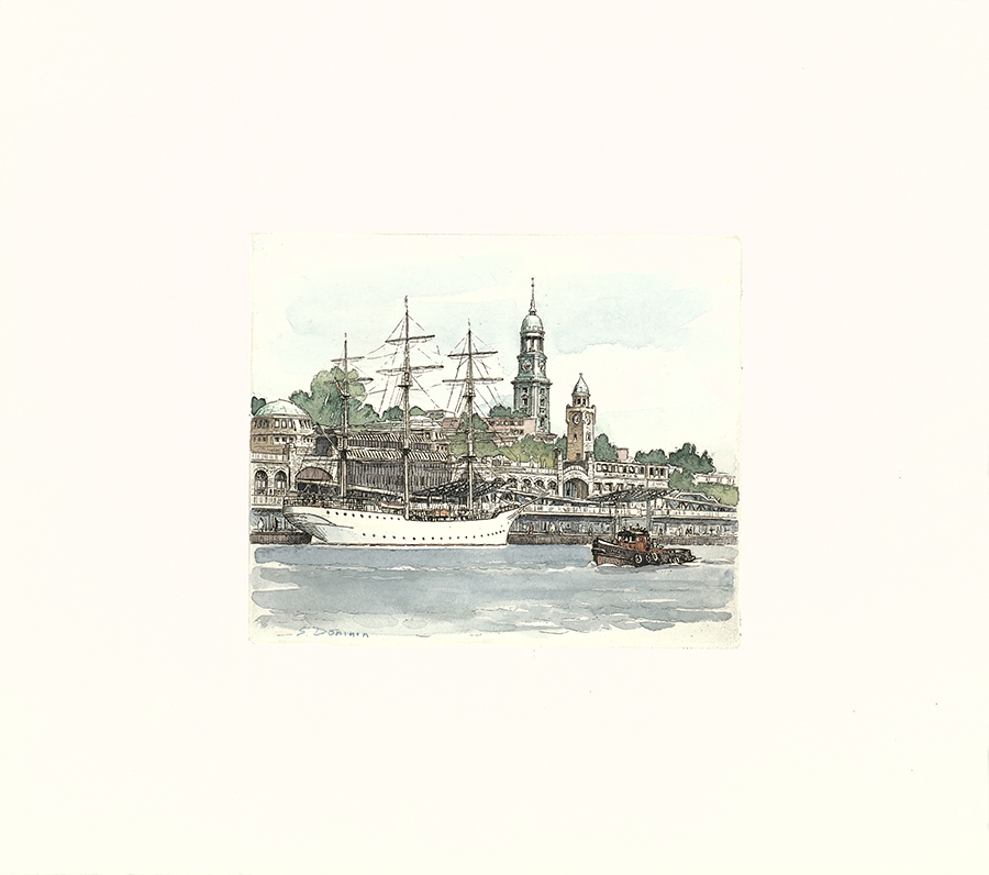 Hamburg - Landungsbrücken und Michel