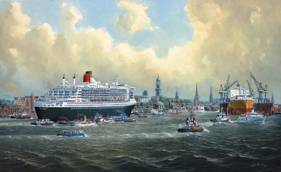 Queen Mary 2 im Hamburger Hafen